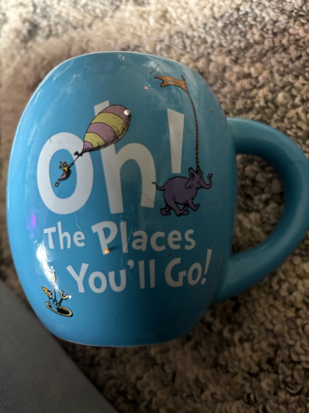 Dr. Seuss Blue "Oh, The Places You'll Go!" Illustrated Ceramic Mug